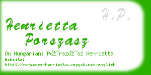 henrietta porszasz business card